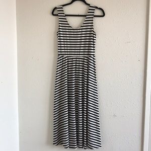 Black and White Striped Maxi Dress